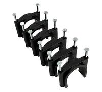 TR Cable® Paquete de 50 clips redondos negros con clavos fuertes, duraderos y versátiles, ideales para gestión de cables en interiores y exteriores, 30 mm