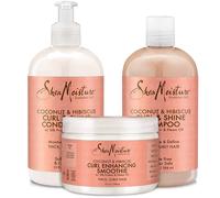 Tr o para rizos de coco e hibisco de SheaMoisture: incluye champ y acondicionador Curl & Shine, batido potenciador de rizos con caja
