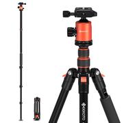 Tr?pode para c?mara GEEKOTO 77 para DSLR Tr?pode compacto de aluminio con cabezal esf?rico de 360 grados y carga de 8 kg para viajes y trabajo