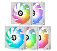TR TL-C12CW-S X5 CPU Air Fan 120mm ARGB Case Cooler Fan, PWM Silent Computer Fan con rodamiento S-FDB, hasta 1550RPM Speed Cooling Ventilador,Ventilador de refrigeración PC,5-Fan Packs,Blanco