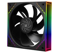TR TL-M12R 120 mm ARGB CPU Cooler Fan con efecto de luz espejo, ventilador silencioso PC PWM con velocidad de 1500 RPM, ventilador de refrigeración del procesador negro