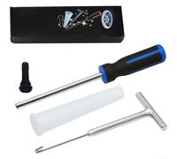 TR413 Kit de herramientas de repuesto de vástago de válvula con gancho en T de acero y mango sensible para una gestión eficaz del núcleo de la válvula de neumático (B)