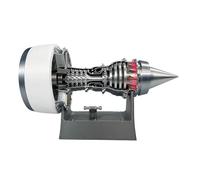 TR900 Turbofan Engine Model Kit - Modelo de motor de avión recargable con carcasa blanca, luces LED, control de velocidad variable, turbofan de empuje DIY para coleccionistas y aficionados