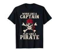 Trabaja como un capitán Juega como un Pirata Camiseta gráfica económica