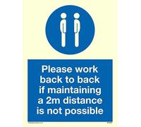 Trabaja hacia atrás si no es posible mantener 2 m de distancia.