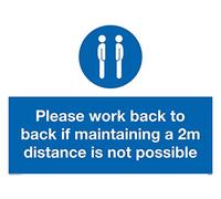 Trabaja hacia atrás si no es posible mantener 2 m de distancia.