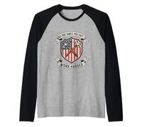 Trabaja más Duro Divertido Dicho Vintage Escudo Pico Escudo Camiseta Manga Raglan