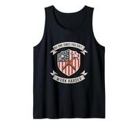Trabaja más Duro Divertido Dicho Vintage Escudo Pico Escudo Camiseta sin Mangas