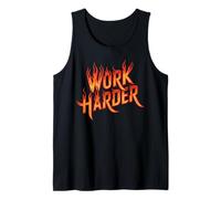 Trabaja más duro Emprendedor Motivacional Llamas Bombero Camiseta sin Mangas