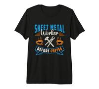 Trabajador de Chapa Antes de metalistería Amante del café Hoja de Metal Camiseta Premium