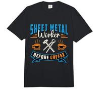 Trabajador de Chapa Antes de metalistería Amante del café Hoja de Metal Comfort Colors Adult Heavyweight T-Shirt