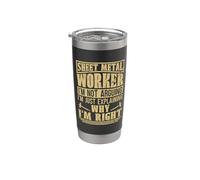 Trabajador de chapa No estoy discutiendo Fabricante Trabajador de metal Vaso térmico de acero inoxidable de doble pared