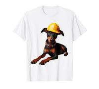 Trabajador de la construcción del Casco Amarillo del Manchester Terrier Dog Camiseta gráfica económica