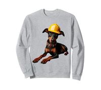 Trabajador de la construcción del casco amarillo del Manchester Terrier Dog Sudadera