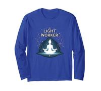 Trabajador de la luz: Meditación Espiritual Cósmica Manga Larga, Unisex para Adultos, Azul Real, XXL