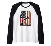 Trabajador de plataforma petrolera de cuello duro de perforación de campo petrolífero Camiseta Manga Raglan