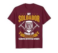 Trabajador del Metal Soldador Welder Divertido Soldadura Camiseta, Hombre, Granate, XL