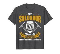 Trabajador del Metal Soldador Welder Divertido Soldadura Camiseta, Hombre, Jaspeado Oscuro, 5XL