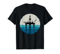 Trabajador retro de la plataforma petrolera de Roughneck de perforación del campo pet Camiseta