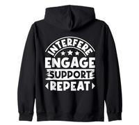 Trabajador Social Cita Interfere Engage Support Trabajador Sudadera con Capucha