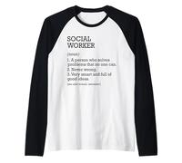 Trabajador social Definición de trabajo Trabajador social personalizado Camiseta Manga Raglan