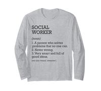 Trabajador social Definición de trabajo Trabajador social personalizado Manga Larga