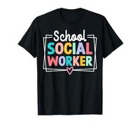 Trabajador Social Escolar Lindo Colorido Regreso a la Escuela Camiseta