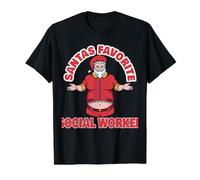 Trabajador Social Favorito de Santas - Trabajador Social Divertido Camiseta gráfica económica, Hombre, Negro, XL