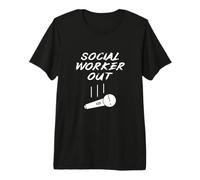 Trabajador Social Jubilado Fuera Retirement Mic Drop Retiring Quote Camiseta Premium