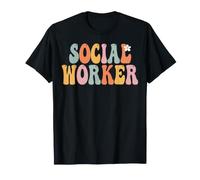 Trabajador Social Retro Groovy Mujeres De Regreso A La Escuela Camiseta