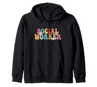 Trabajador social Retro Groovy School Trabajador social Sudadera con Capucha