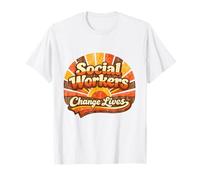 Trabajador Social/Trabajo Social Apreciación Cambio Vidas Retro Camiseta