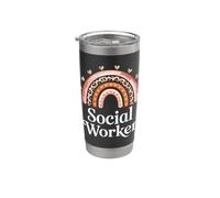 Trabajador Social Vaso térmico de acero inoxidable de doble pared