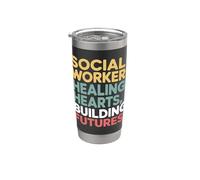 Trabajador Social Vaso térmico de acero inoxidable de doble pared