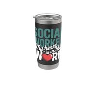 Trabajador Social Vaso térmico de acero inoxidable de doble pared