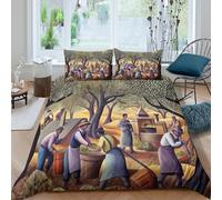 Trabajadores españoles recolectando Aceitunas Juego De Ropa De Cama Funda De Funda Nórdica Almohada con Impresión 3D, Microfibra,para Niñas Y Niños Super King（260x220cm）