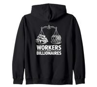 Trabajadores sobre multimillonarios Escala de Igualdad Diseño Gráfico Sudadera con Capucha