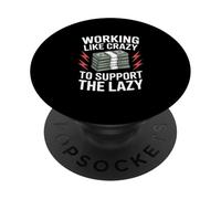 Trabajando como Crazy Funny Diciendo Dinero Vintage Band PopSockets PopGrip Adhesivo