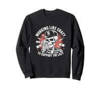 Trabajando Como Loco Para Apoyar Lazy Skeleton Vintage Sudadera