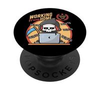 Trabajando Desde casa - Oficina Lindo cráneo Parca Halloween PopSockets PopGrip Adhesivo