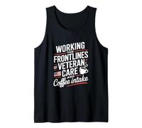 Trabajando en la primera línea del cuidado de veteranos y la enfermera de VA de café Camiseta sin Mangas