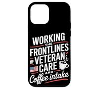 Trabajando en la primera línea del cuidado de veteranos y la enfermera de VA de café Carcasa para iPhone 12 mini