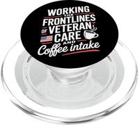 Trabajando en la primera línea del cuidado de veteranos y la enfermera de VA de café PopSockets PopGrip para MagSafe