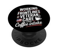 Trabajando en la primera línea del cuidado de veteranos y la enfermera de VA de café PopSockets PopGrip Adhesivo