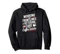 Trabajando en la primera línea del cuidado de veteranos y la enfermera de VA de café Sudadera con Capucha