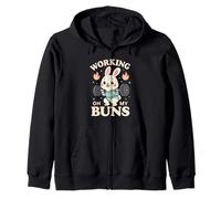 Trabajando en mis bollos - Lindo juego de palabras en cuclillas de conejito de gimnasio, día de la Sudadera con Capucha