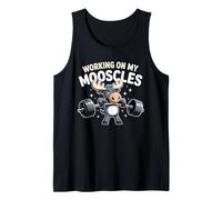 Trabajando En Mis Mooscles Moose Humor Fitness Gimnasio Hombres Mujeres Camiseta sin Mangas