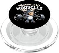Trabajando En Mis Mooscles Moose Humor Fitness Gimnasio Hombres Mujeres PopSockets PopGrip para MagSafe