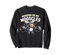 Trabajando En Mis Mooscles Moose Humor Fitness Gimnasio Hombres Mujeres Sudadera