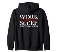 Trabajar Amor Dormir Ocasionalmente | Divertido Elegante Sudadera con Capucha